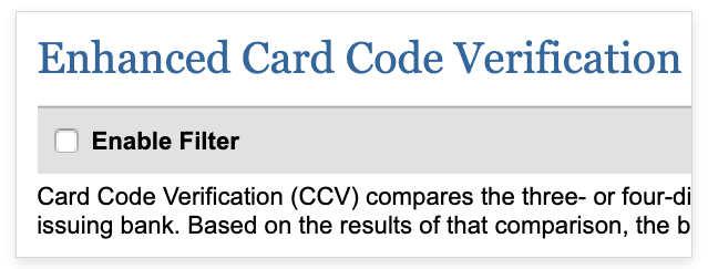 Card Code Verification