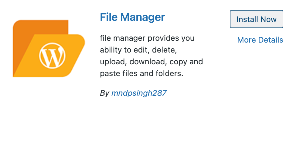 Install file manager plugin