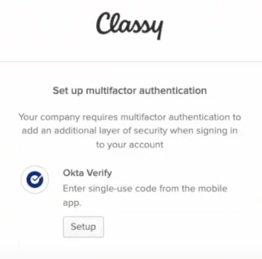 Setup multifactor authentication